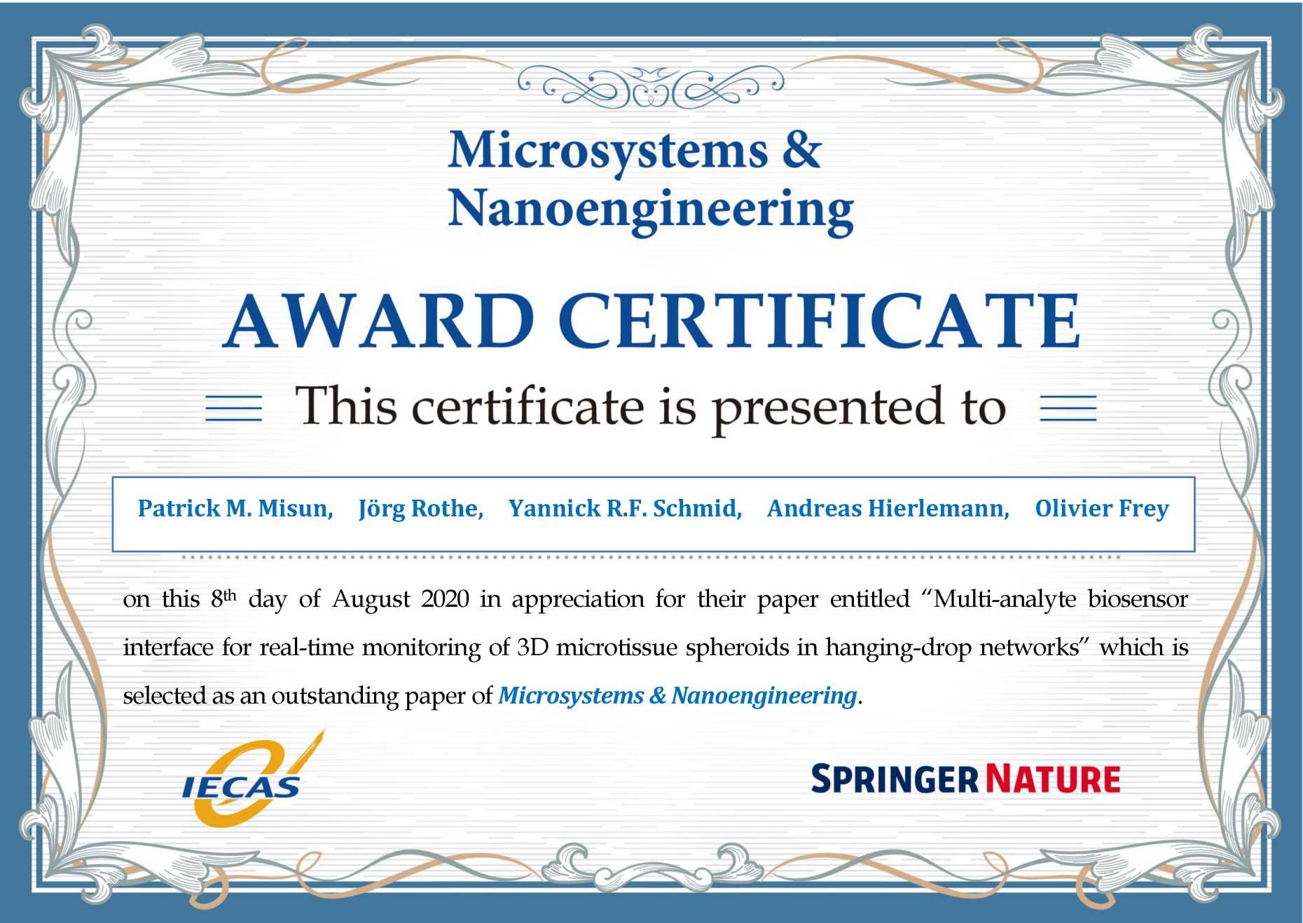 Enlarged view: Microsystems and Nanoengineering Award