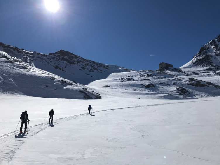 People skiing in the mountains