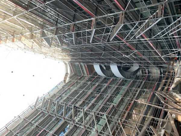 Stair cases in the atrium of BSS, August 2020.