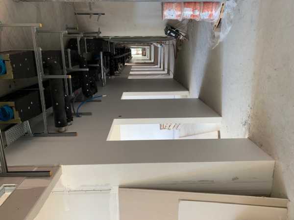 Installation of the cooling/heating system, August 2020.