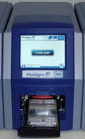 Fluidigm IFC controller HX with 96.96 Dynamic array in the user lab of the Genomics Facility Basel