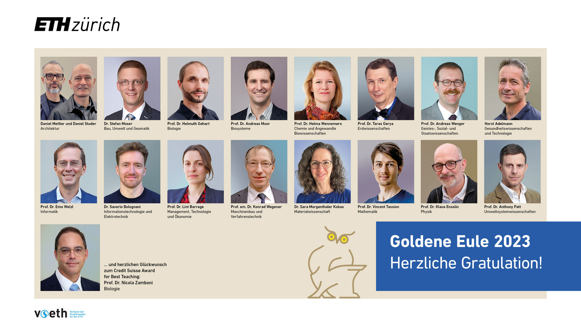 Enlarged view: Golden Owl Awardees in 2023