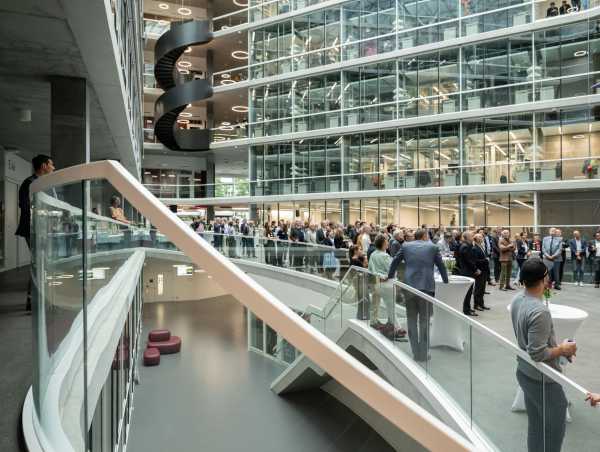 during the welcome speeches in the atrium of BSS