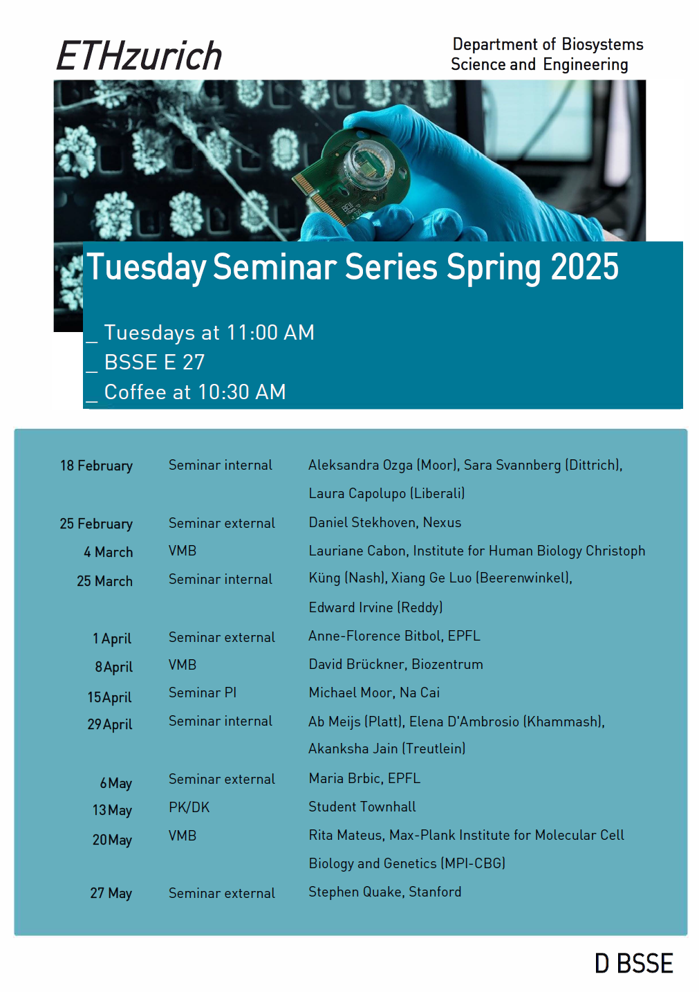 Program D-BSSE Tuesday Seminar Series