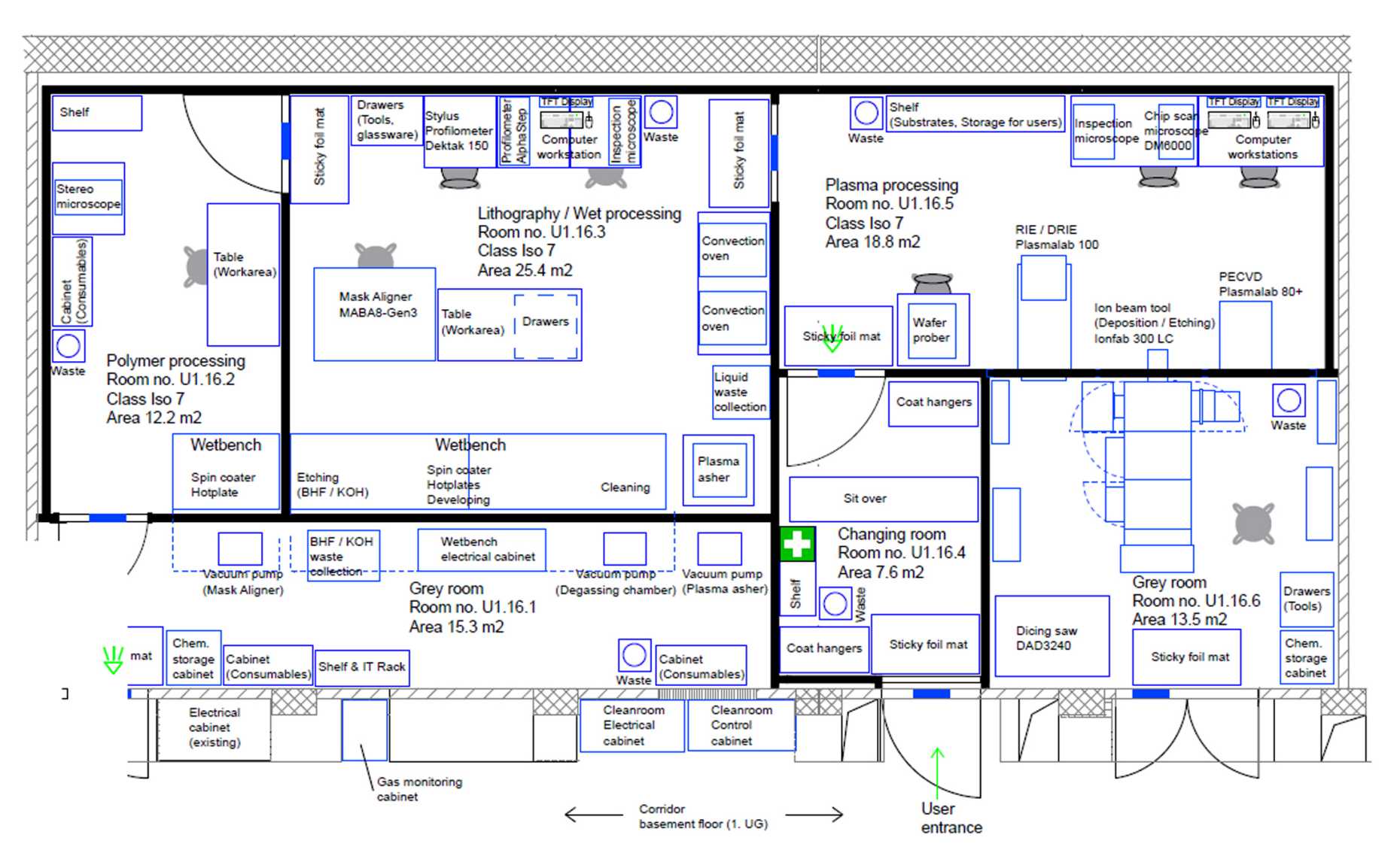 Enlarged view: Floorplan Cleanroom Facility